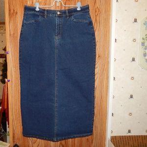Penman Denim Skirt Size 12. 36" long. Back slit.